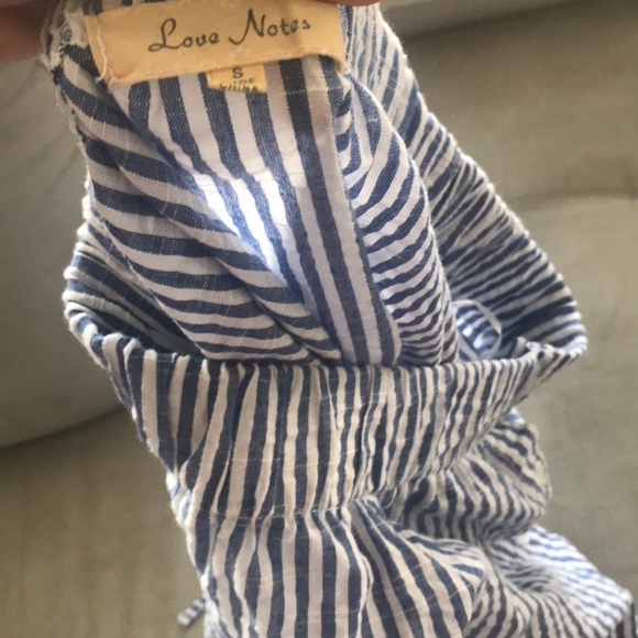 Blue/white off the shoulder dress w/ buttons! - Picture 7 of 7